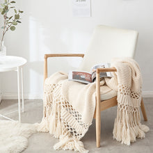 Load image into Gallery viewer, Blankets for Beds Hand-knitted Sofa Blanket Photo Props Tassel Weighted Blanket Air Conditioning Blanket Chunky Knit Blanket