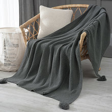 Load image into Gallery viewer, Blankets for Beds Hand-knitted Sofa Blanket Photo Props Tassel Weighted Blanket Air Conditioning Blanket Chunky Knit Blanket
