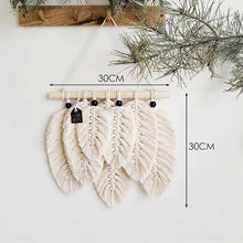 Load image into Gallery viewer, Nordic Ins Studio Clothing Home Photography Props Gift Boho Decoration Small Macrame Leaf Feather Wall Tapestry Headboard