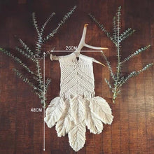 Load image into Gallery viewer, Nordic Ins Studio Clothing Home Photography Props Gift Boho Decoration Small Macrame Leaf Feather Wall Tapestry Headboard