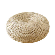 Load image into Gallery viewer, Tatami Cushion Hand-woven Natural Straw Round Thick Padded Window Chair Meditation Home Decoration