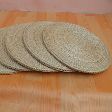 Load image into Gallery viewer, Tatami Cushion Hand-woven Natural Straw Round Thick Padded Window Chair Meditation Home Decoration