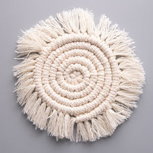 Load image into Gallery viewer, Macrame Coaster Handmade Placemat for Dining Table Cotton Woven Bedside Kitchen Decoration Accessories Table Mat Boho Decor
