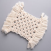 Load image into Gallery viewer, Macrame Coaster Handmade Placemat for Dining Table Cotton Woven Bedside Kitchen Decoration Accessories Table Mat Boho Decor
