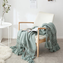 Load image into Gallery viewer, Blankets for Beds Hand-knitted Sofa Blanket Photo Props  Tassel Weighted Blanket Air Conditioning Blanket Chunky Knit Blanket
