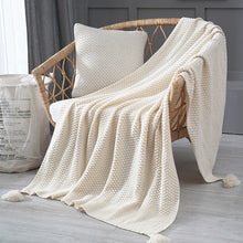 Load image into Gallery viewer, Blankets for Beds Hand-knitted Sofa Blanket Photo Props  Tassel Weighted Blanket Air Conditioning Blanket Chunky Knit Blanket
