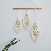 Load image into Gallery viewer, Nordic Ins Studio Clothing Home Photography Props Gift Boho Decoration Small Macrame Leaf Feather Wall Tapestry Headboard
