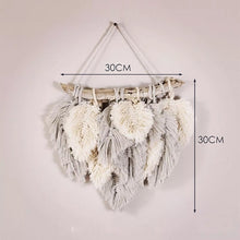 Load image into Gallery viewer, Nordic Ins Studio Clothing Home Photography Props Gift Boho Decoration Small Macrame Leaf Feather Wall Tapestry Headboard
