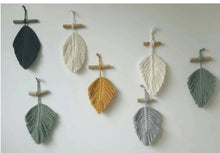 Load image into Gallery viewer, Nordic Ins Studio Clothing Home Photography Props Gift Boho Decoration Small Macrame Leaf Feather Wall Tapestry Headboard
